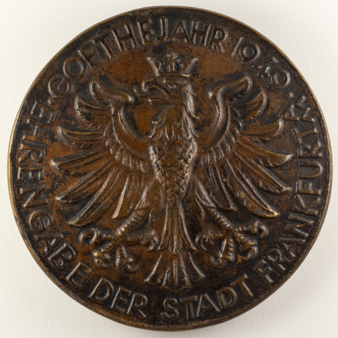 Médaille Johann Wolfgang von Goethe - Francfort - Signée par Adolf Jäger - revers