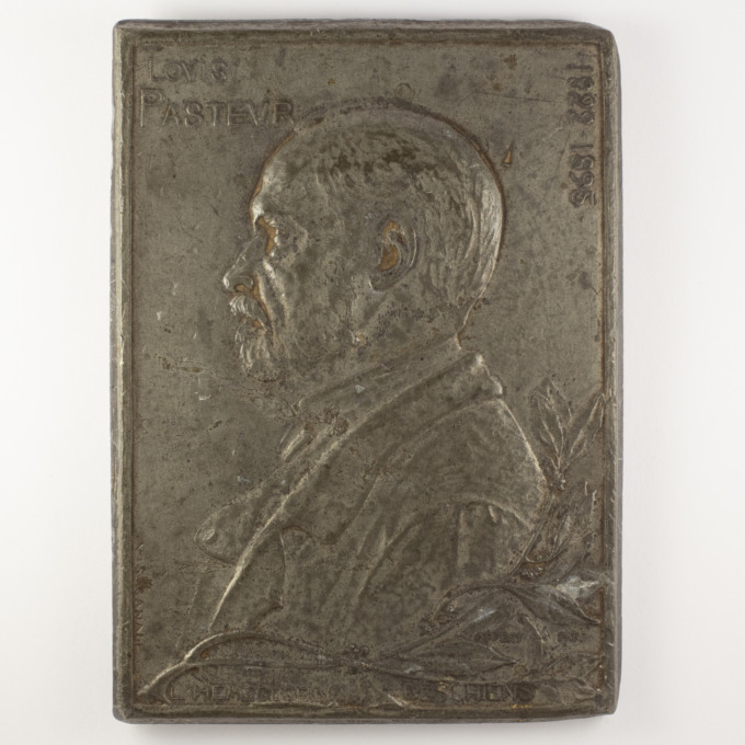 Médaille Plaquette Louis Pasteur - Signée par Victor S. Canale - avers